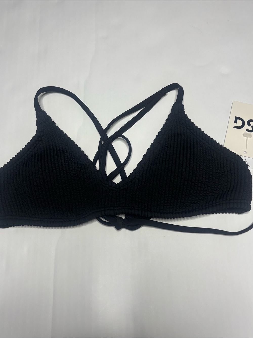 DSG Black Ribbed Tie-Back Bikini Set - Picture 4 of 5